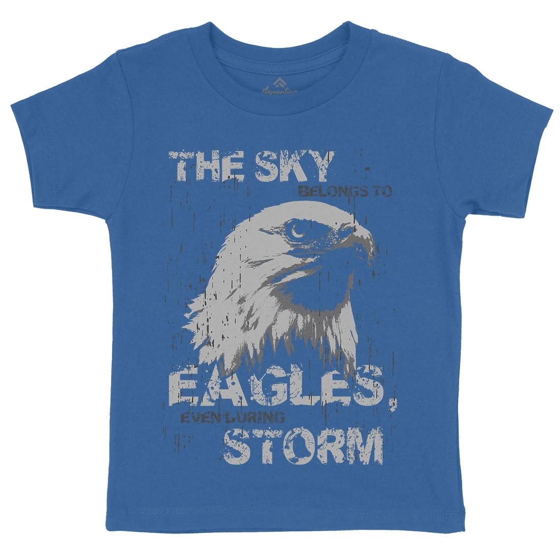 Eagle Sky Storm Kids Organic Crew Neck T-Shirt Animals B719