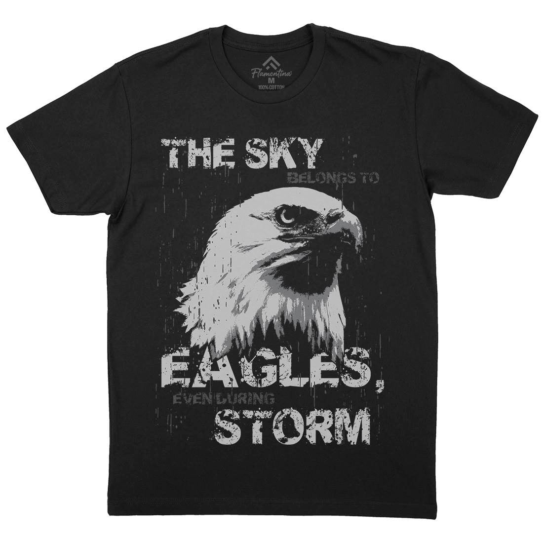 Eagle Sky Storm Mens Crew Neck T-Shirt Animals B719