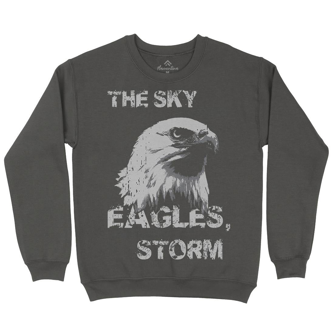 Eagle Sky Storm Mens Crew Neck Sweatshirt Animals B719