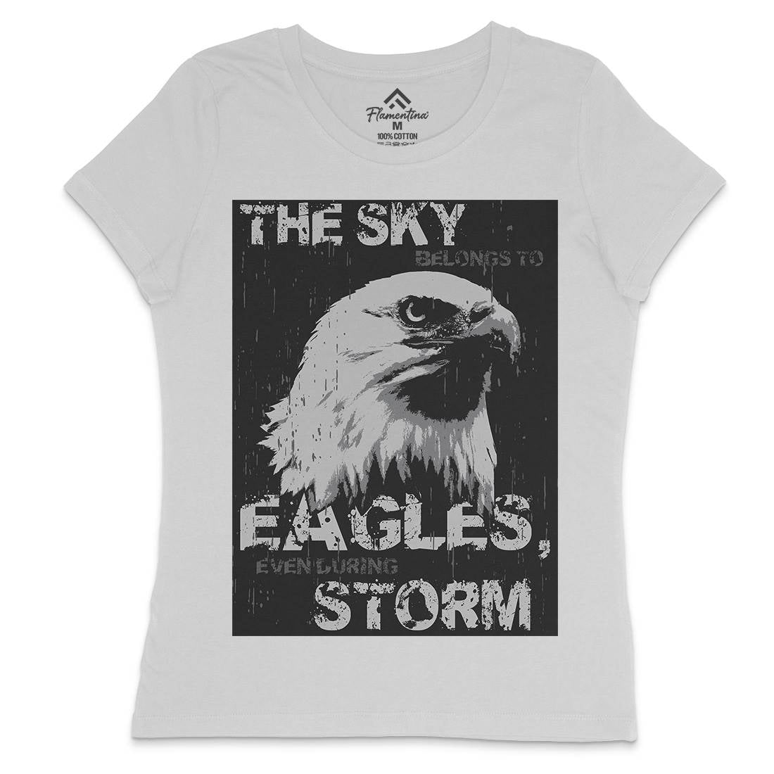 Eagle Sky Storm Womens Crew Neck T-Shirt Animals B719