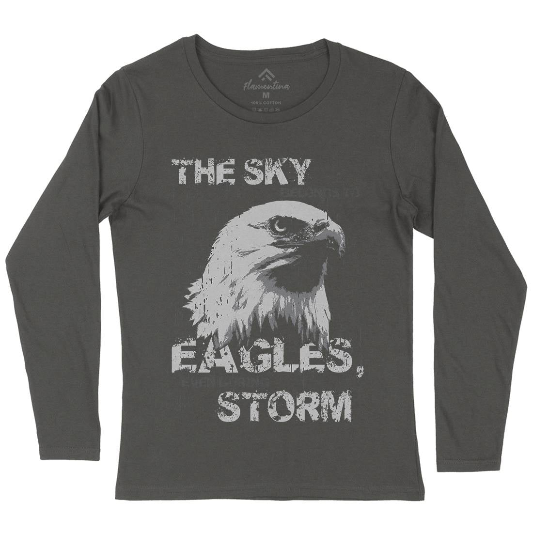 Eagle Sky Storm Womens Long Sleeve T-Shirt Animals B719