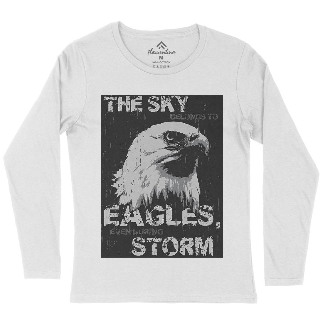 Eagle Sky Storm Womens Long Sleeve T-Shirt Animals B719