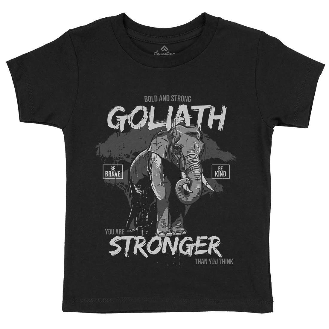 Elephant Goliath Kids Crew Neck T-Shirt Animals B720