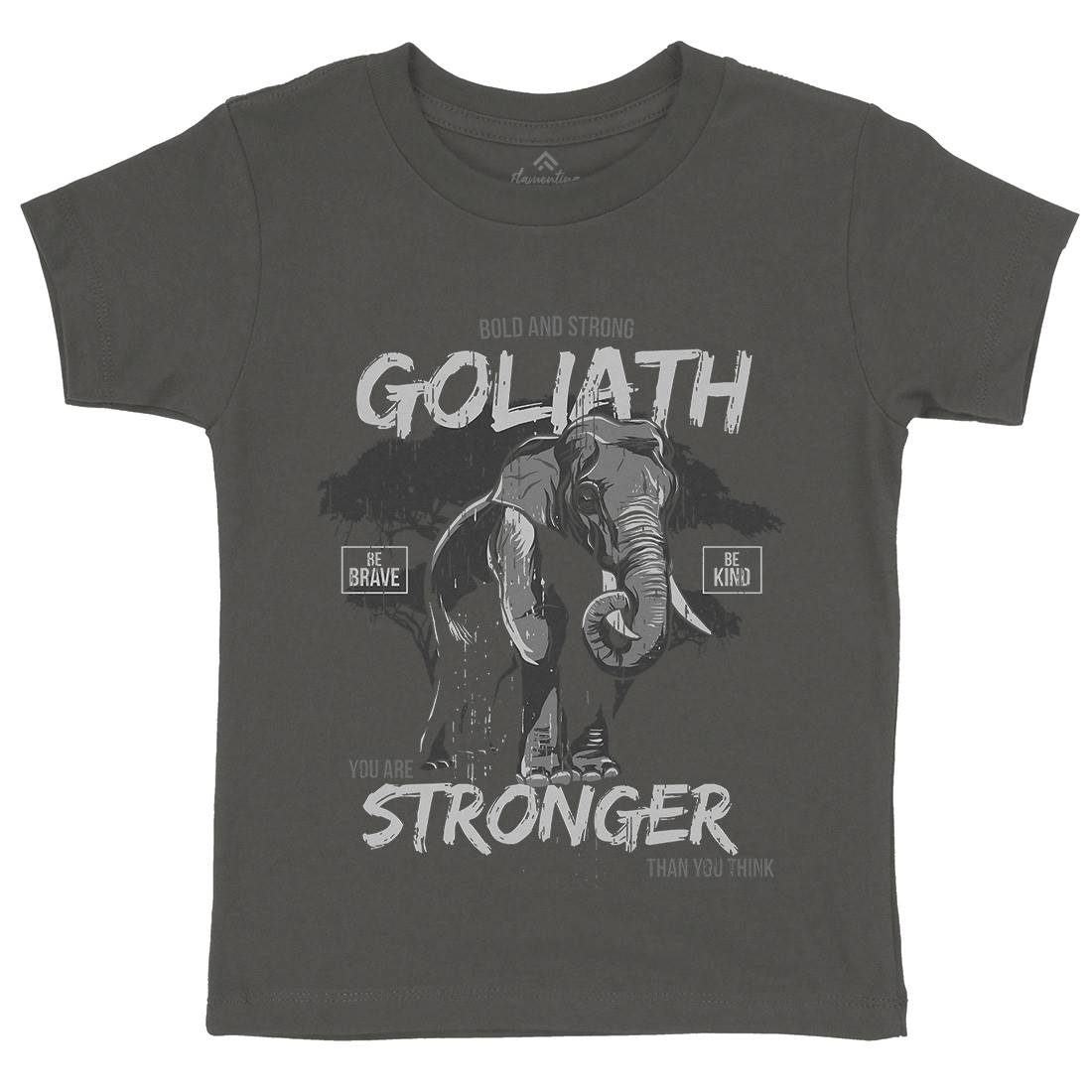 Elephant Goliath Kids Organic Crew Neck T-Shirt Animals B720