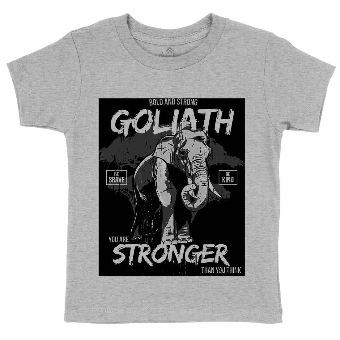 Elephant Goliath Kids Organic Crew Neck T-Shirt Animals B720