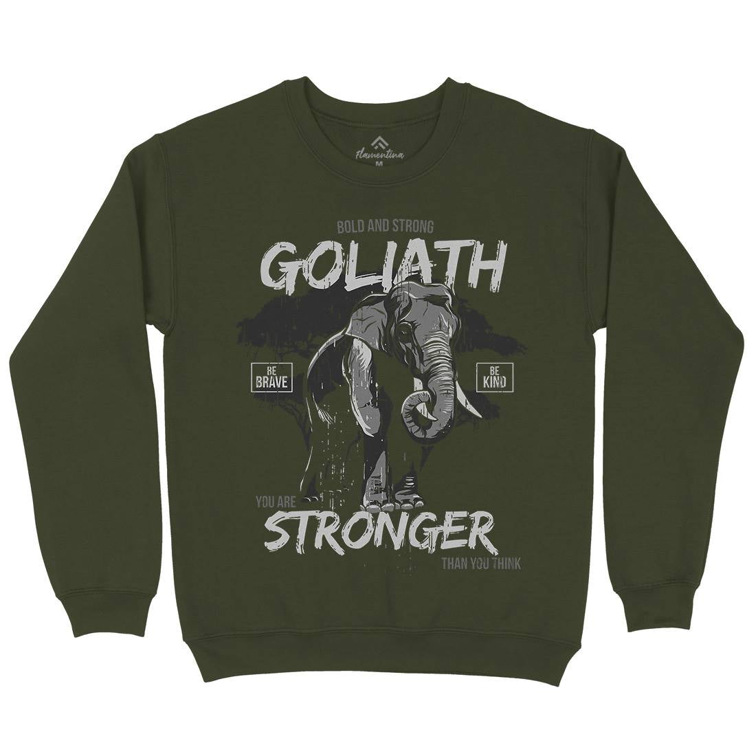 Elephant Goliath Mens Crew Neck Sweatshirt Animals B720