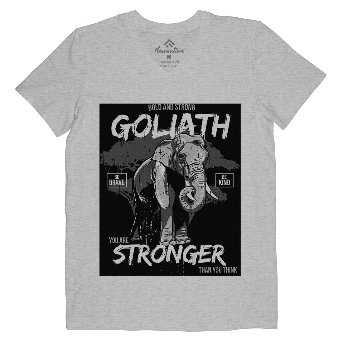 Elephant Goliath Mens V-Neck T-Shirt Animals B720