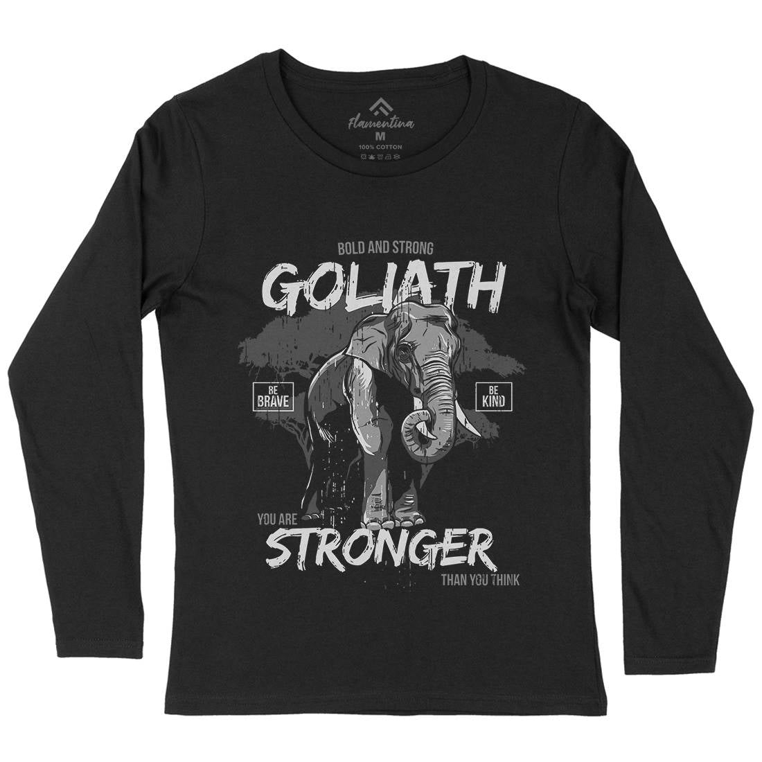 Elephant Goliath Womens Long Sleeve T-Shirt Animals B720