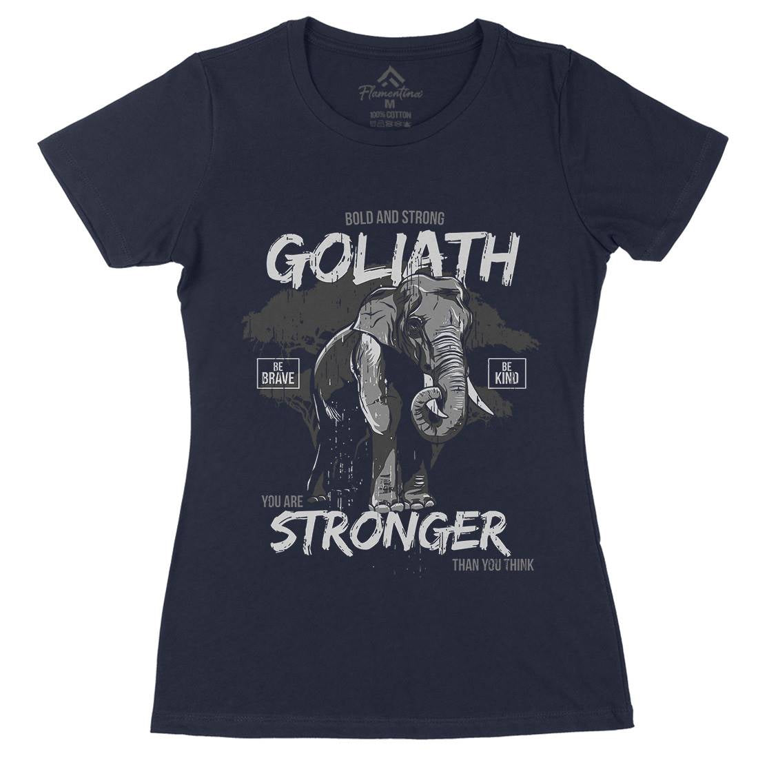 Elephant Goliath Womens Organic Crew Neck T-Shirt Animals B720