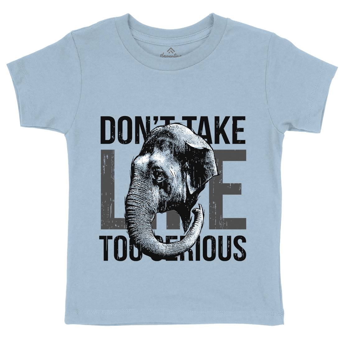 Elephant Serious Kids Crew Neck T-Shirt Animals B721
