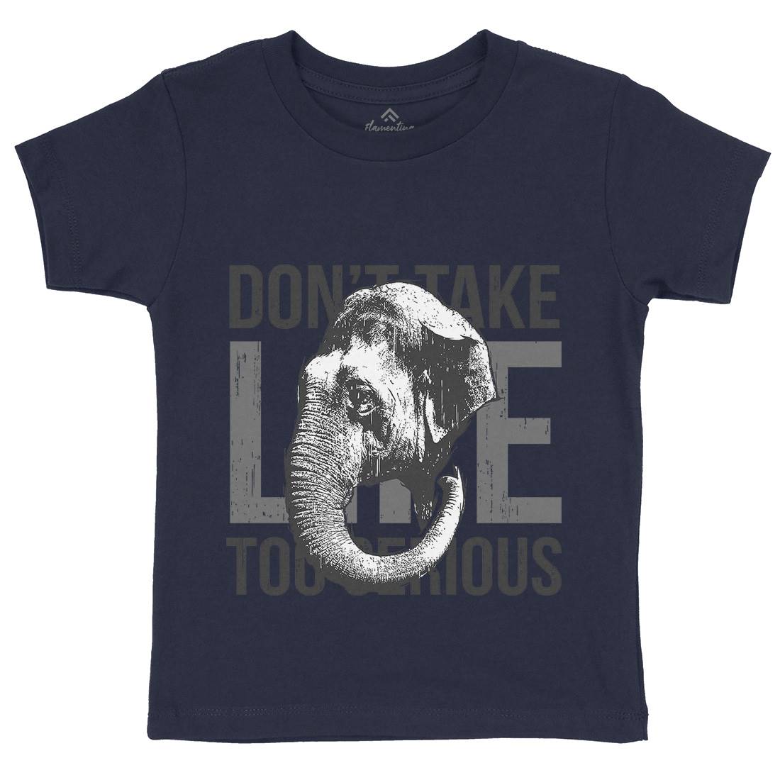 Elephant Serious Kids Crew Neck T-Shirt Animals B721