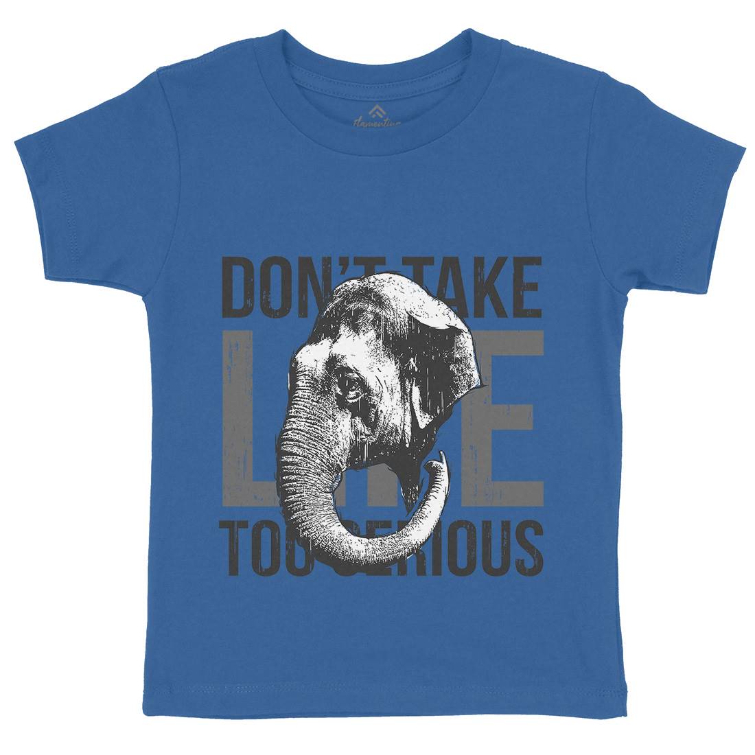 Elephant Serious Kids Organic Crew Neck T-Shirt Animals B721