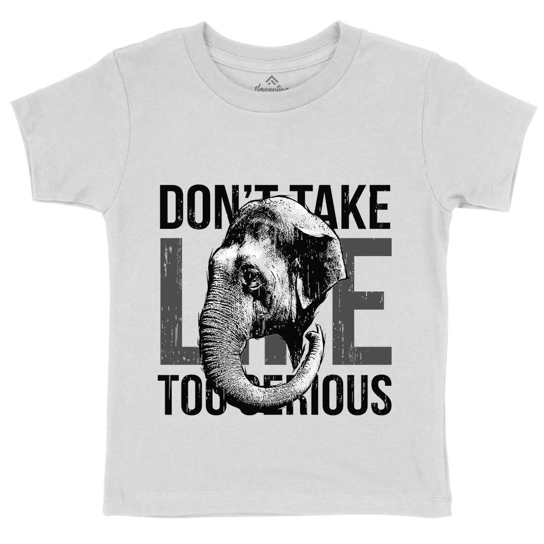 Elephant Serious Kids Organic Crew Neck T-Shirt Animals B721