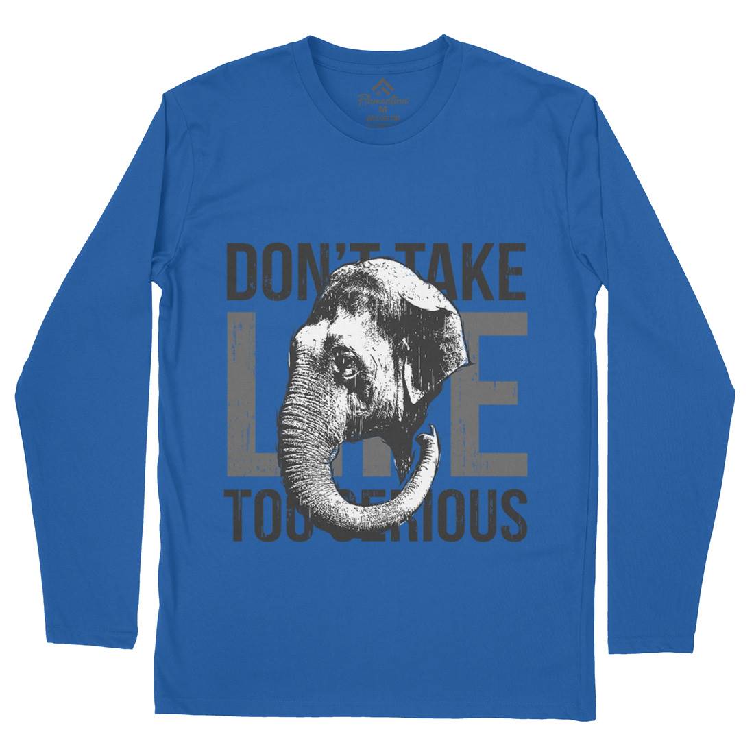 Elephant Serious Mens Long Sleeve T-Shirt Animals B721
