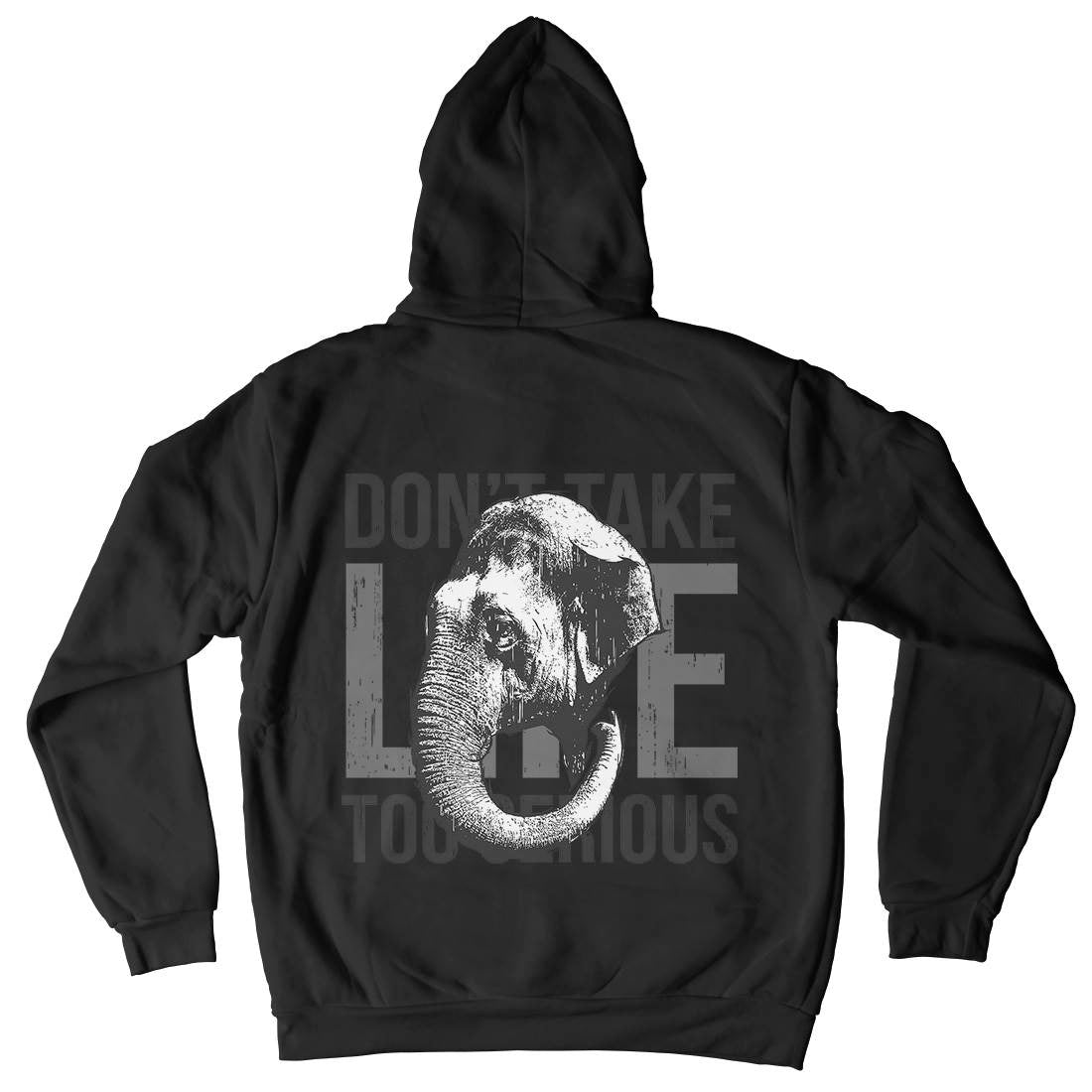 Elephant Serious Mens Hoodie With Pocket Animals B721