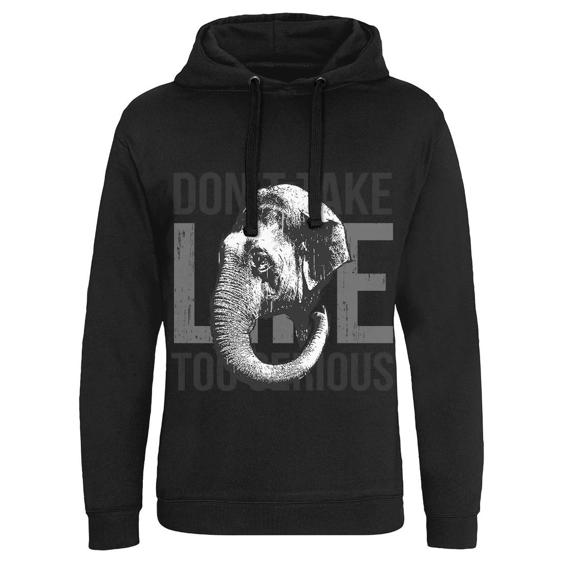 Elephant Serious Mens Hoodie Without Pocket Animals B721