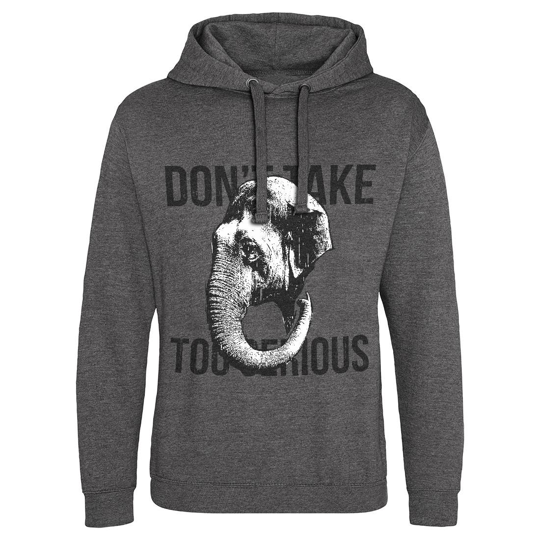 Elephant Serious Mens Hoodie Without Pocket Animals B721