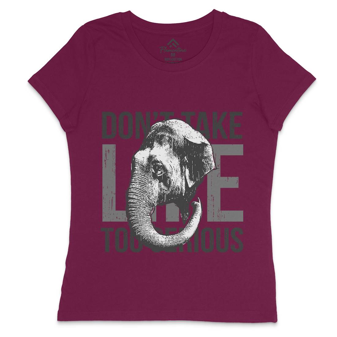 Elephant Serious Womens Crew Neck T-Shirt Animals B721