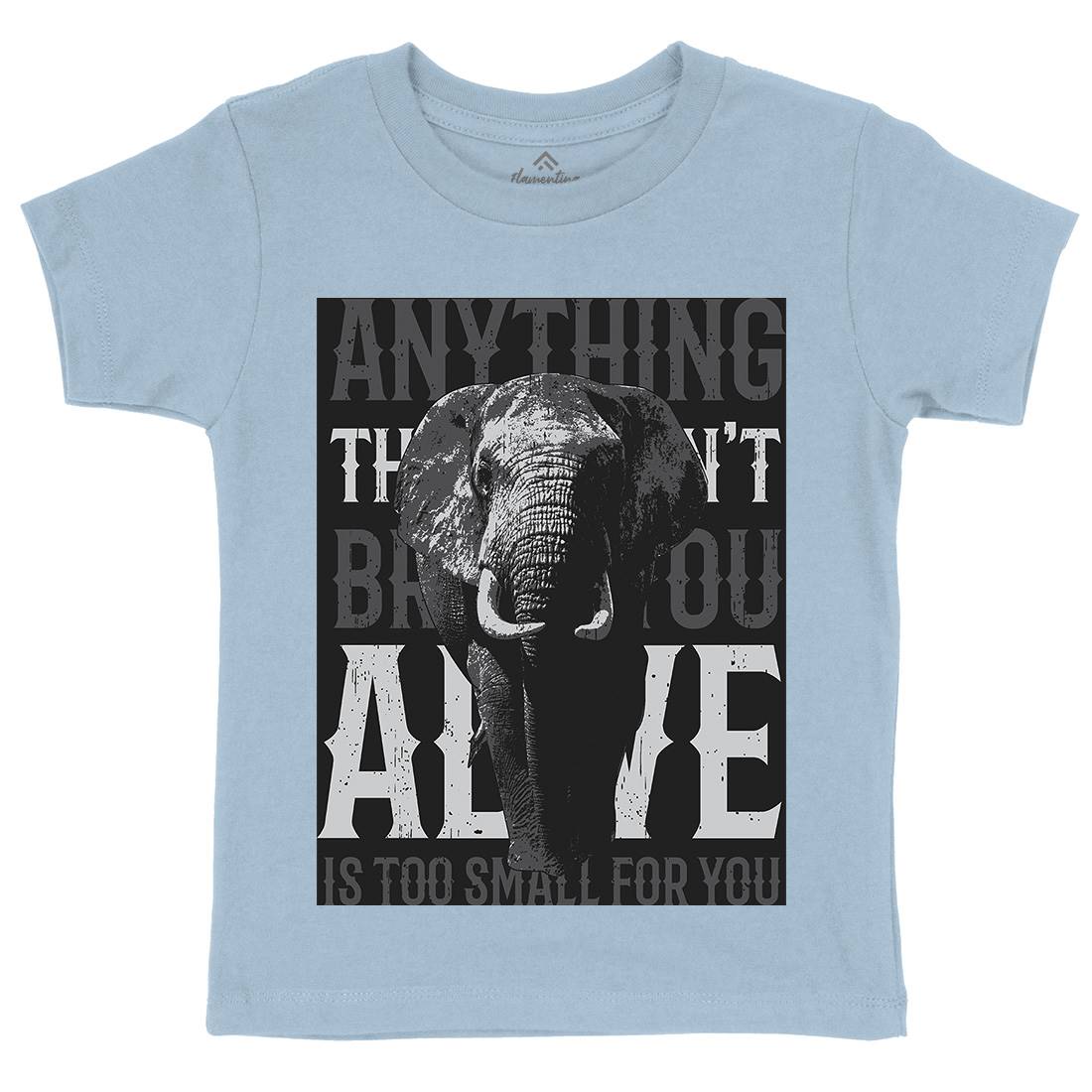 Elephant Too Small Kids Organic Crew Neck T-Shirt Animals B722
