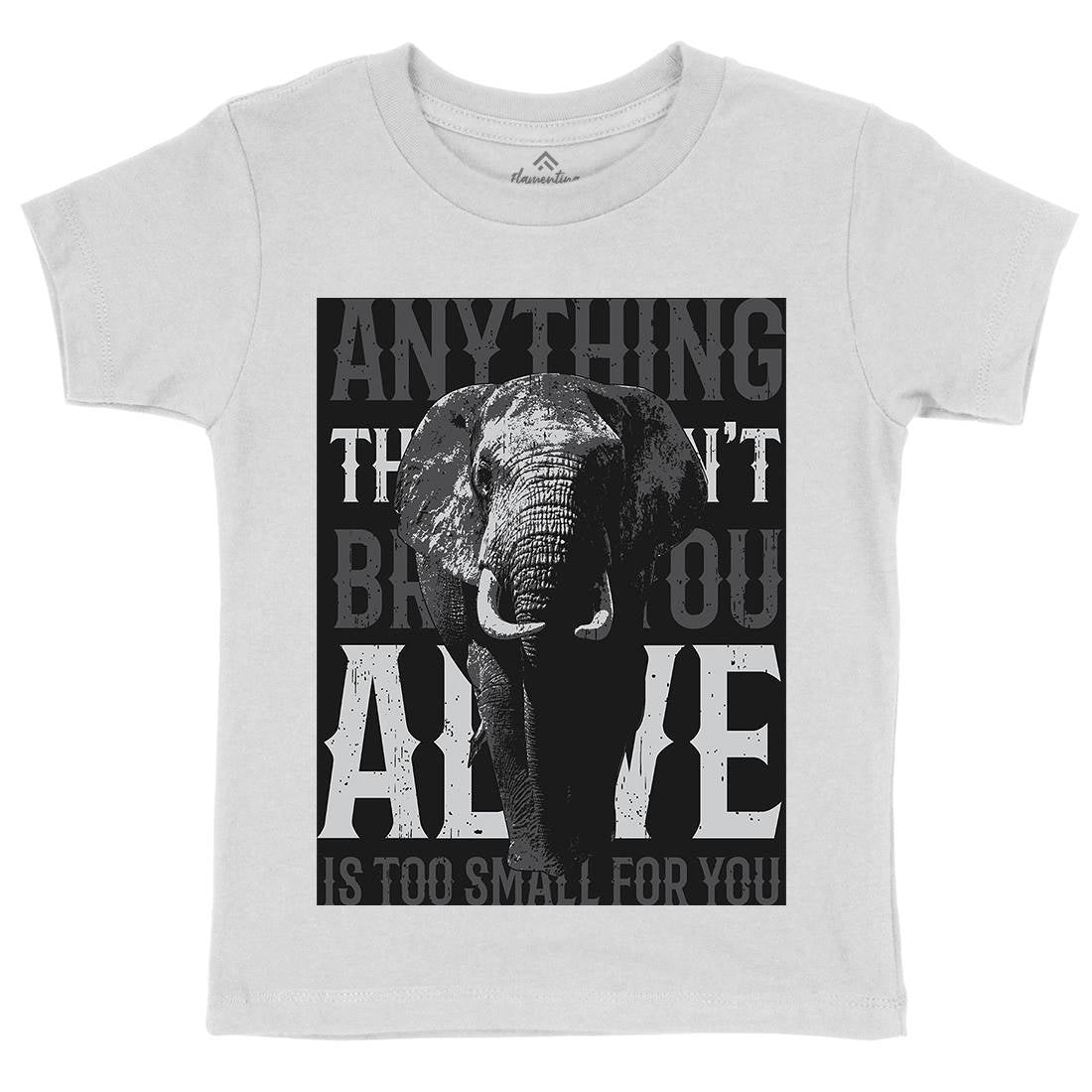 Elephant Too Small Kids Organic Crew Neck T-Shirt Animals B722