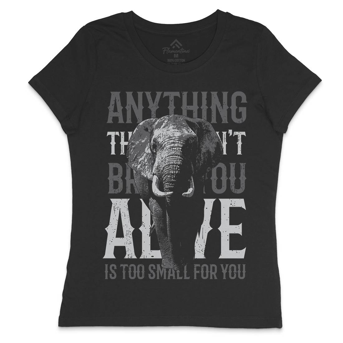 Elephant Too Small Womens Crew Neck T-Shirt Animals B722
