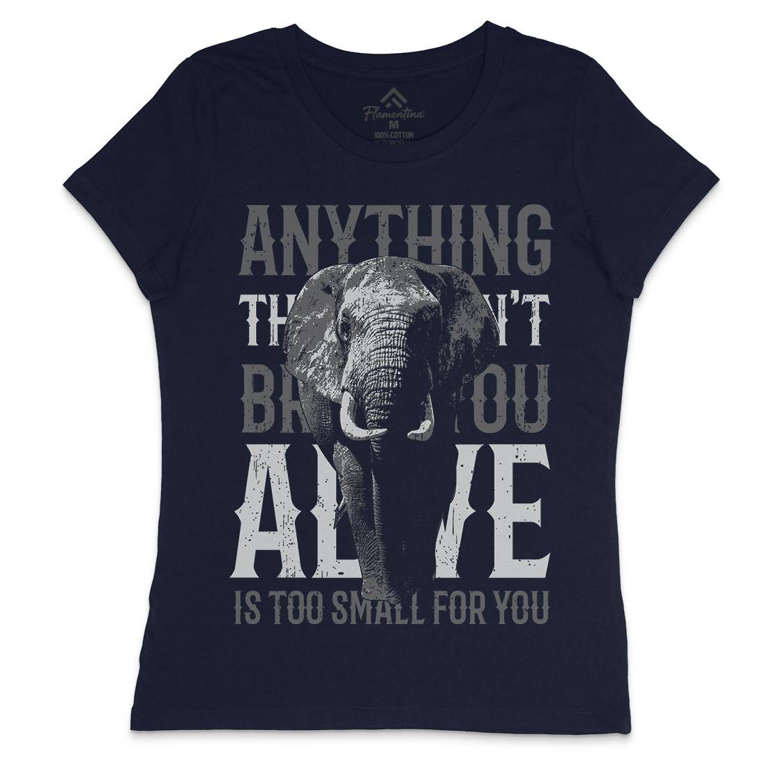 Elephant Too Small Womens Crew Neck T-Shirt Animals B722