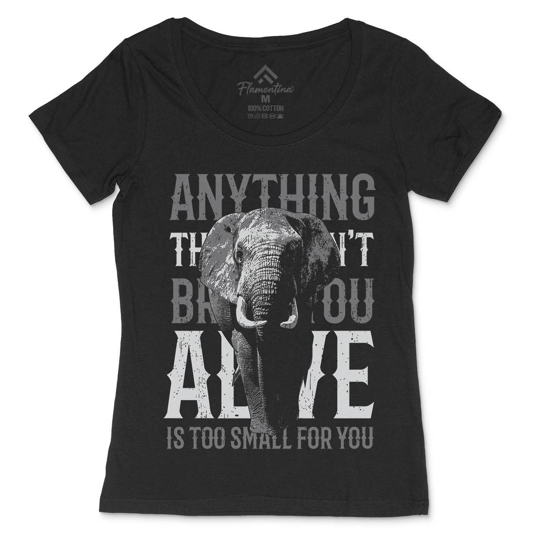 Elephant Too Small Womens Scoop Neck T-Shirt Animals B722