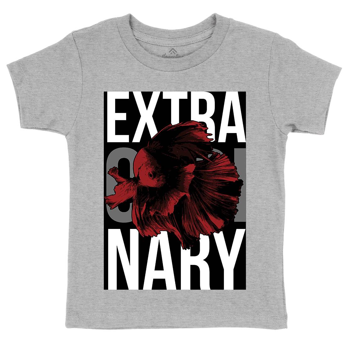 Fish Extra Ordinary Kids Organic Crew Neck T-Shirt Animals B723