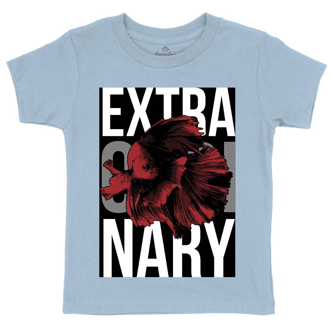 Fish Extra Ordinary Kids Organic Crew Neck T-Shirt Animals B723