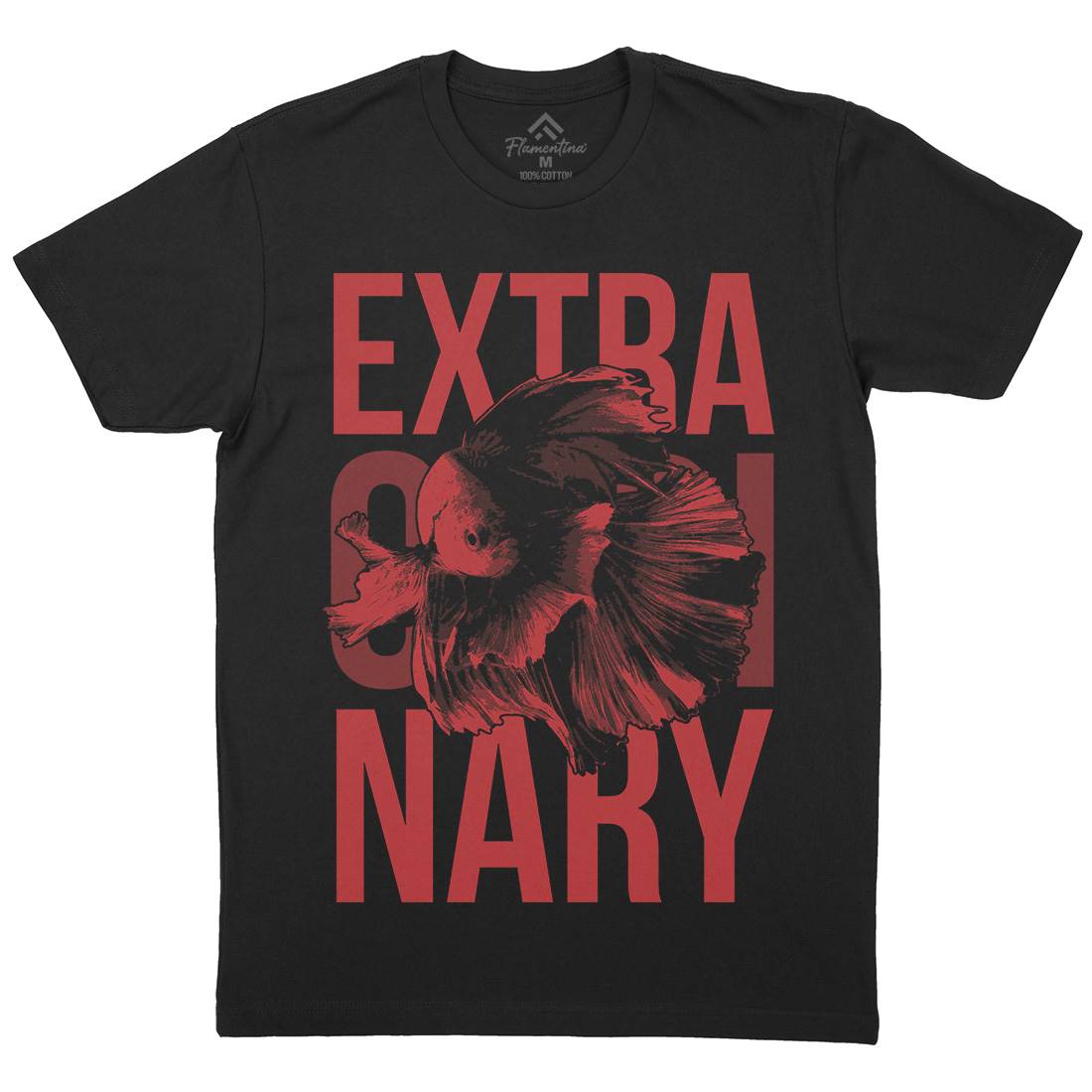 Fish Extra Ordinary Mens Organic Crew Neck T-Shirt Animals B723