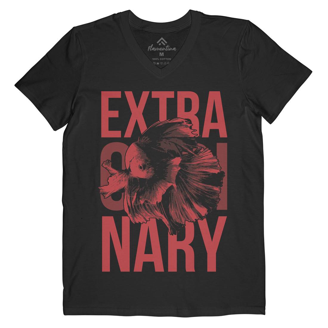 Fish Extra Ordinary Mens Organic V-Neck T-Shirt Animals B723