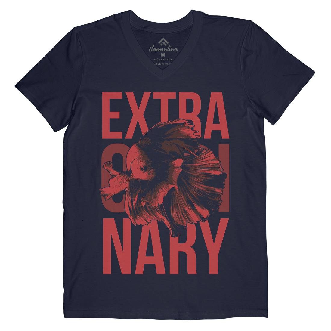 Fish Extra Ordinary Mens V-Neck T-Shirt Animals B723