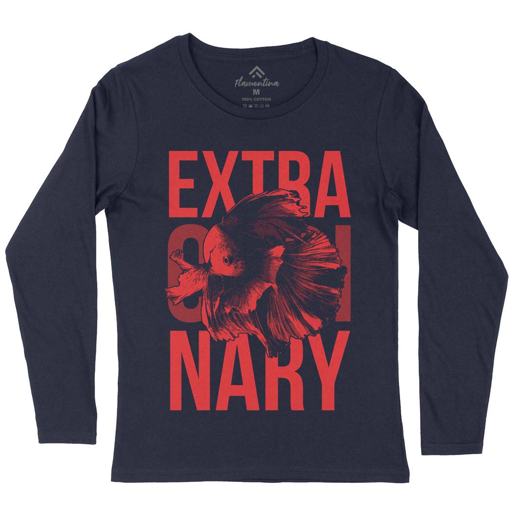 Fish Extra Ordinary Womens Long Sleeve T-Shirt Animals B723