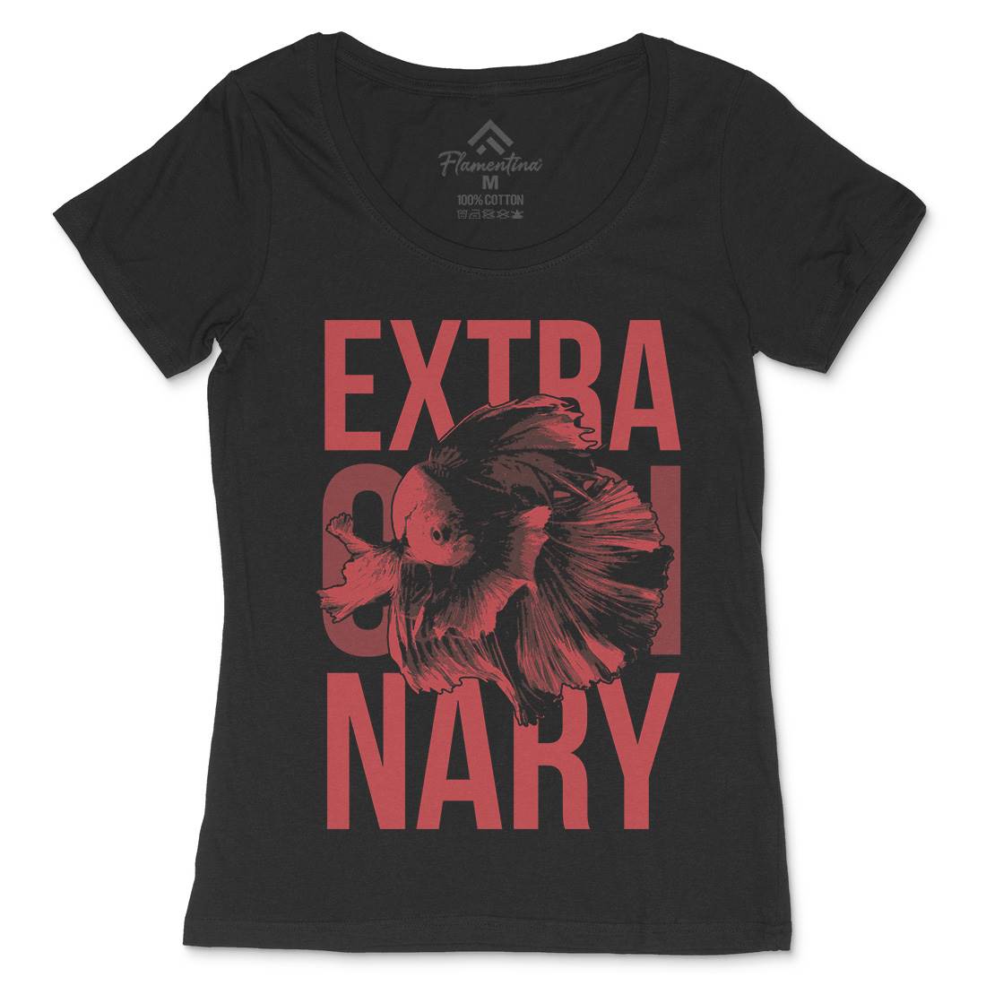 Fish Extra Ordinary Womens Scoop Neck T-Shirt Animals B723