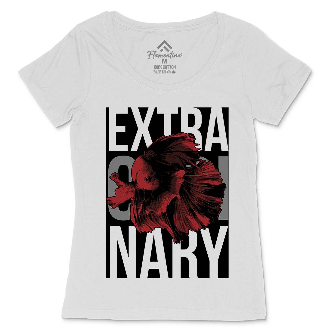 Fish Extra Ordinary Womens Scoop Neck T-Shirt Animals B723