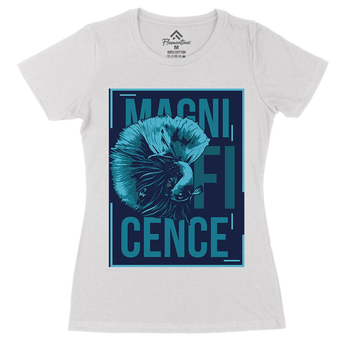 Fish Magnificence Womens Organic Crew Neck T-Shirt Animals B724