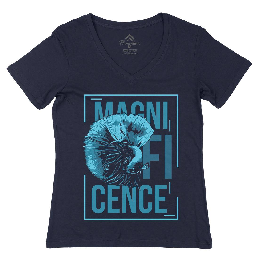 Fish Magnificence Womens Organic V-Neck T-Shirt Animals B724