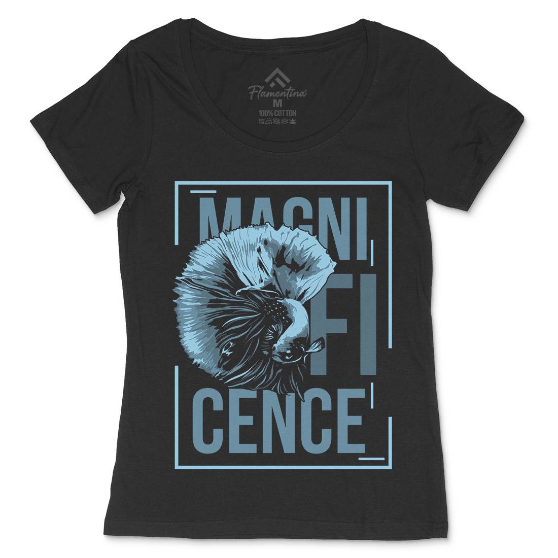Fish Magnificence Womens Scoop Neck T-Shirt Animals B724