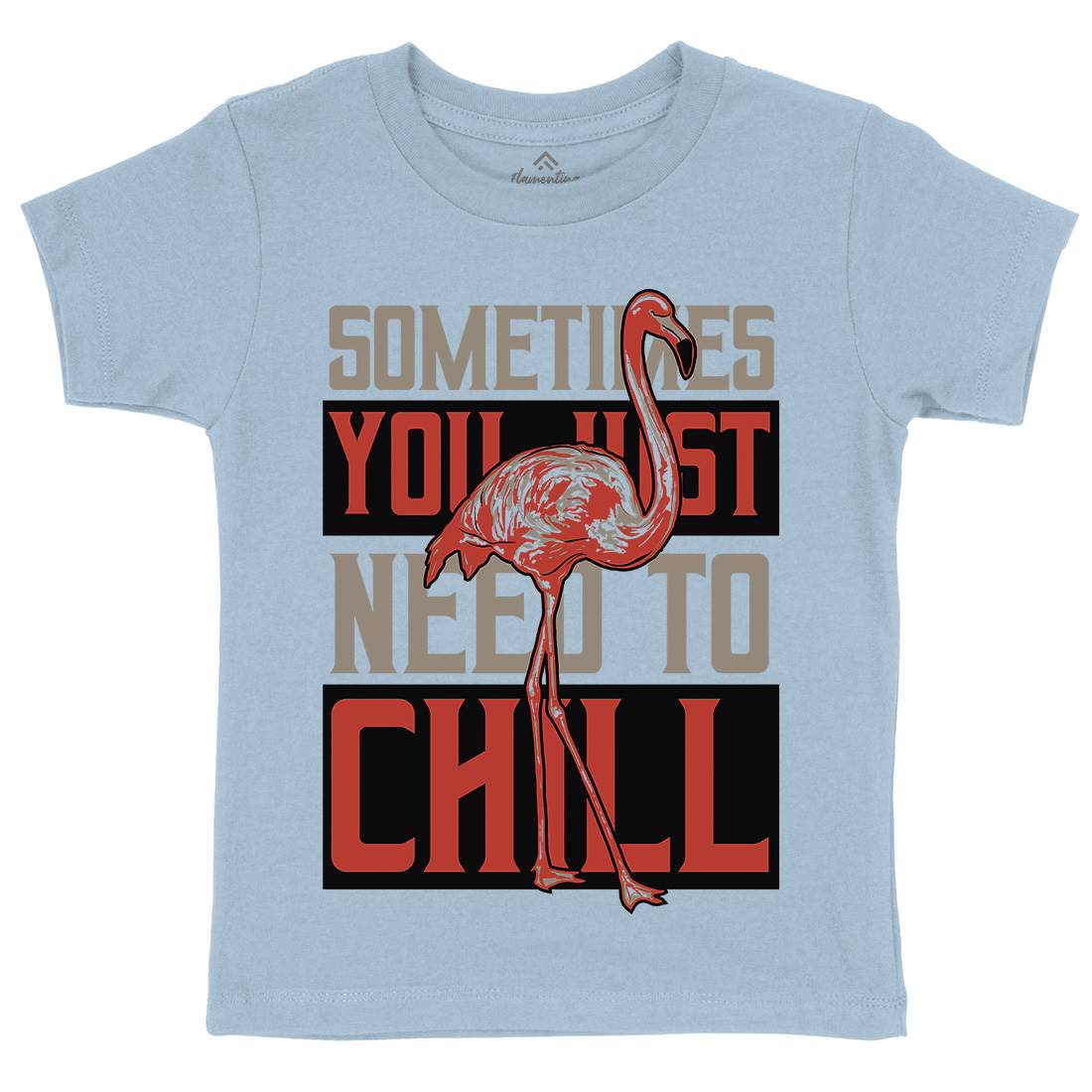 Flamingo Chill Kids Organic Crew Neck T-Shirt Animals B725