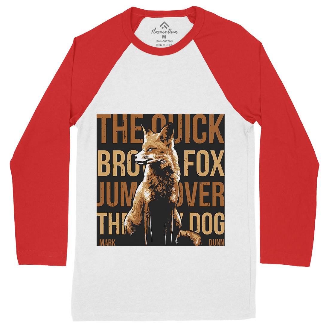 Fox Quick Mens Long Sleeve Baseball T-Shirt Animals B726