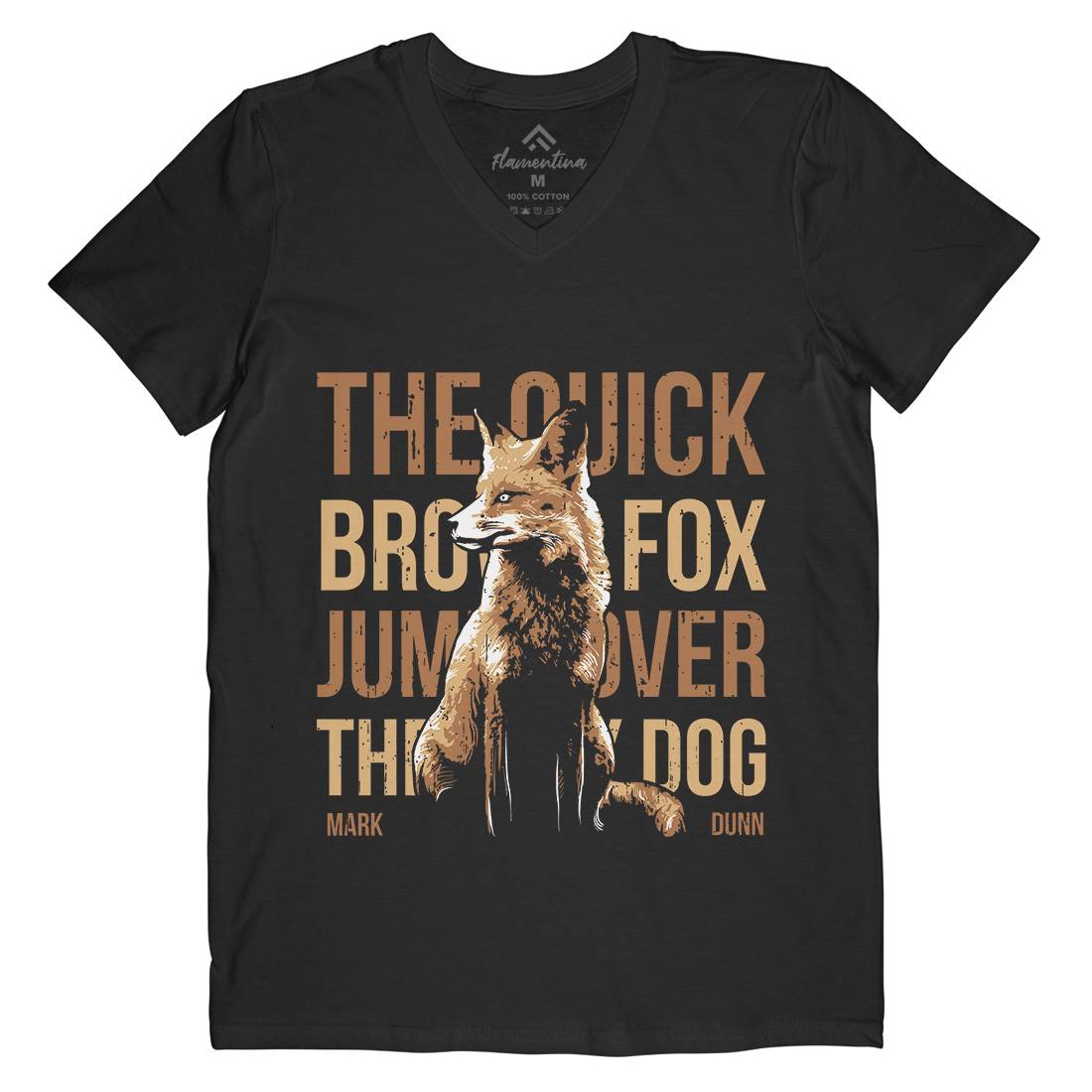 Fox Quick Mens Organic V-Neck T-Shirt Animals B726