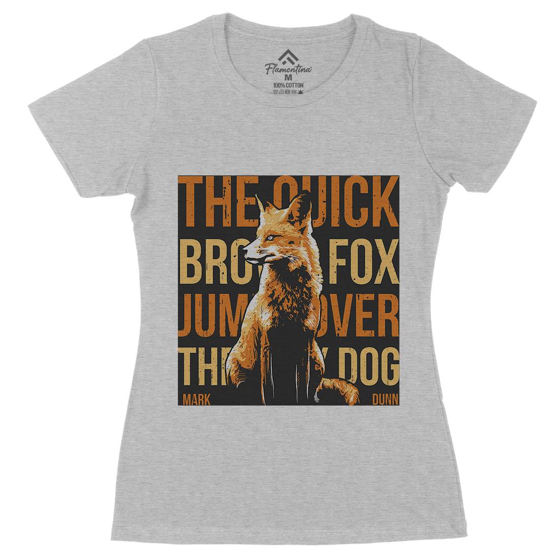 Fox Quick Womens Organic Crew Neck T-Shirt Animals B726