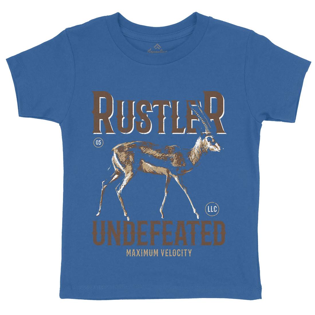 Gazelle Rustler Kids Organic Crew Neck T-Shirt Animals B727