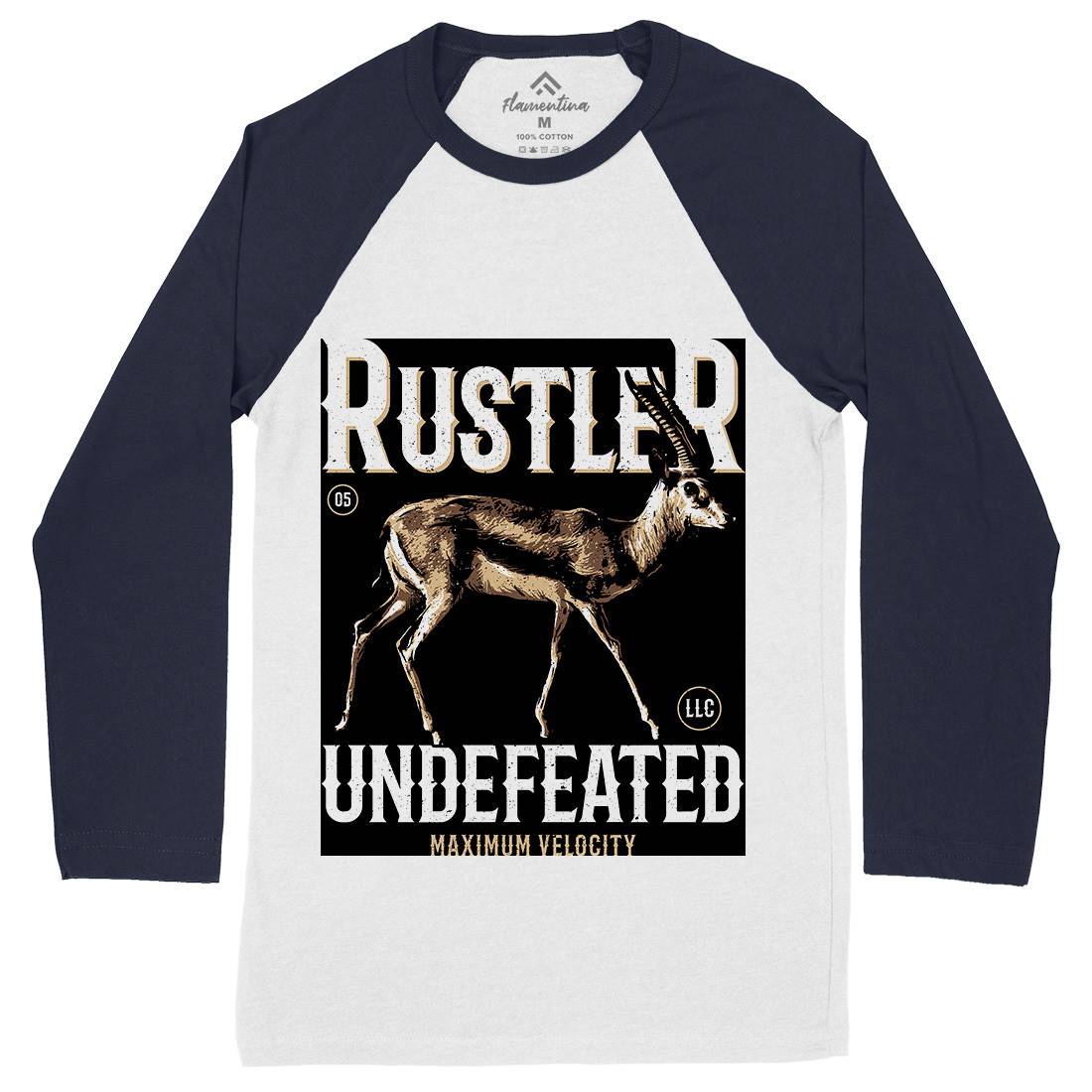 Gazelle Rustler Mens Long Sleeve Baseball T-Shirt Animals B727
