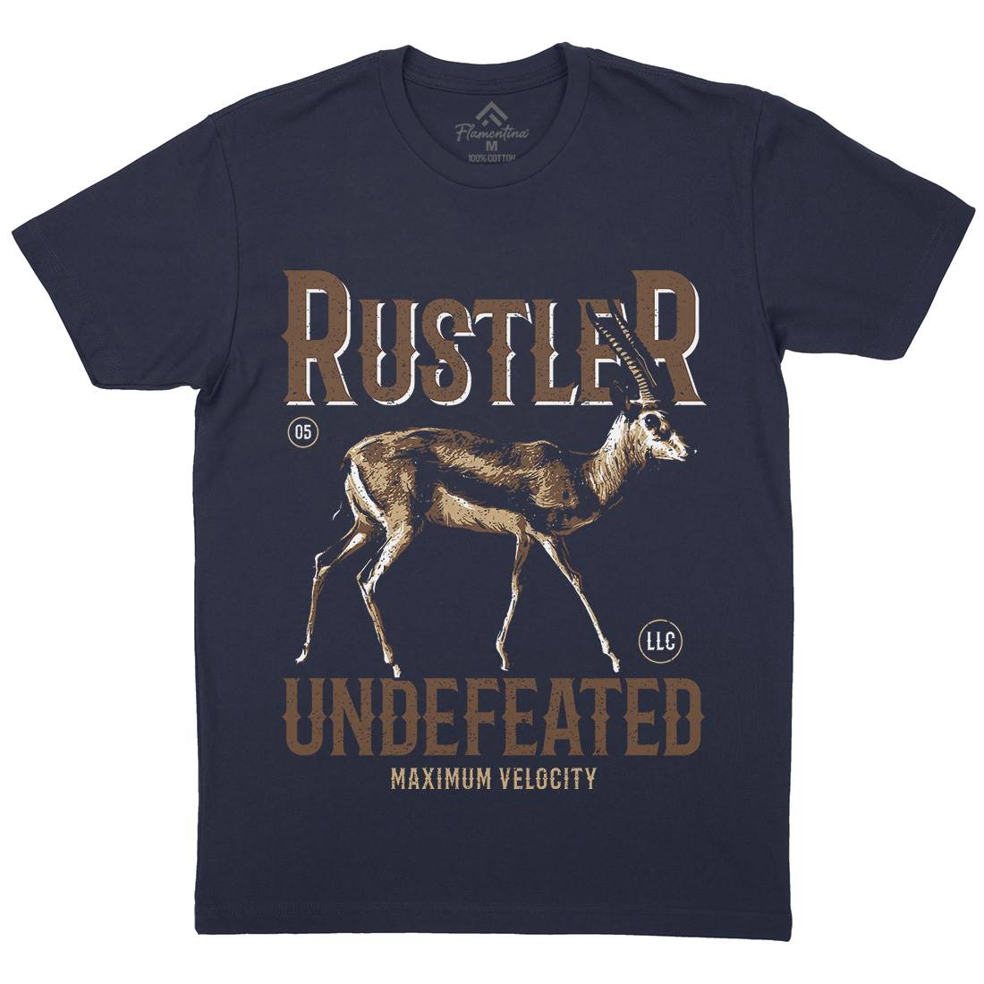 Gazelle Rustler Mens Crew Neck T-Shirt Animals B727