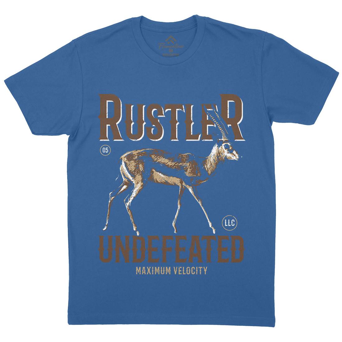 Gazelle Rustler Mens Crew Neck T-Shirt Animals B727