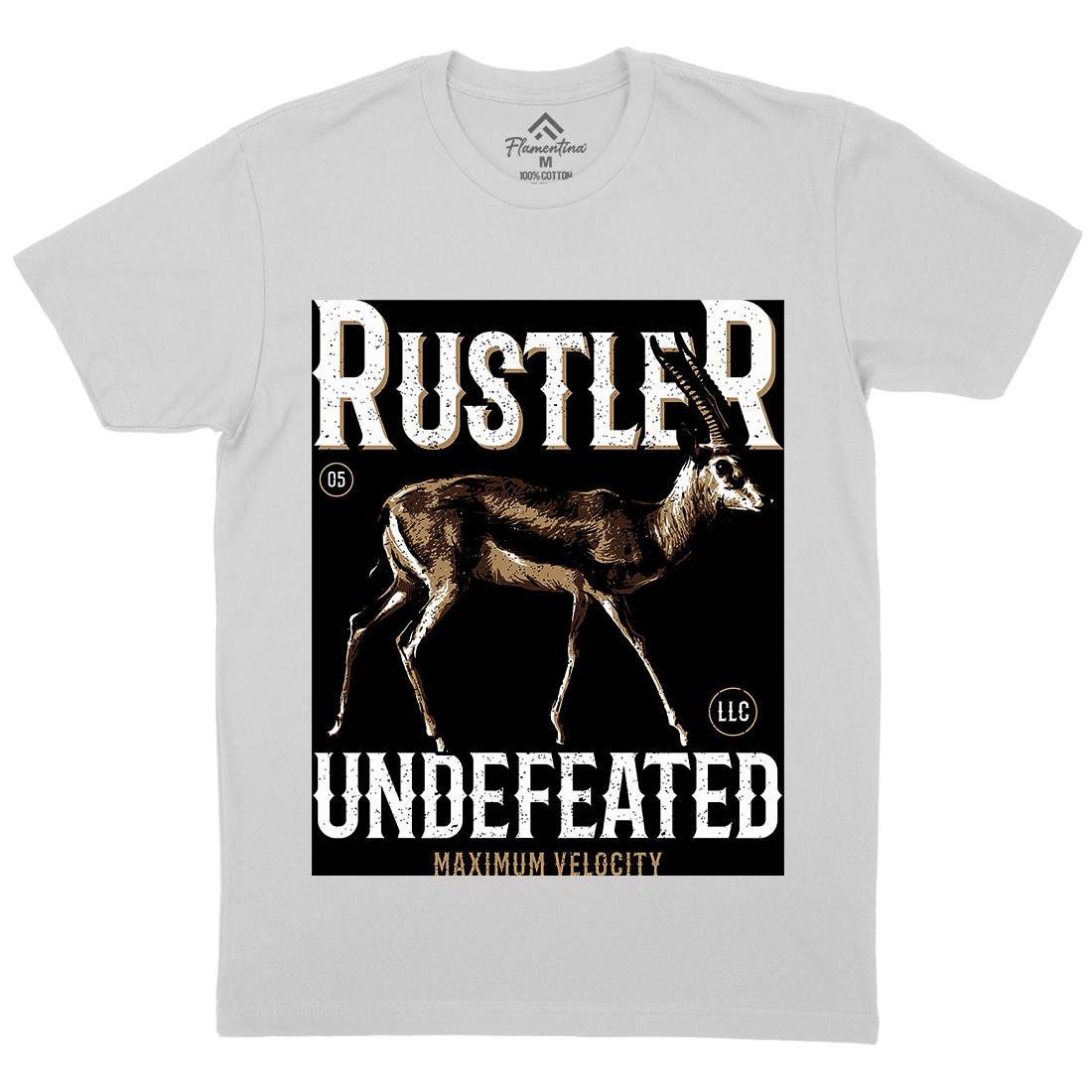 Gazelle Rustler Mens Crew Neck T-Shirt Animals B727