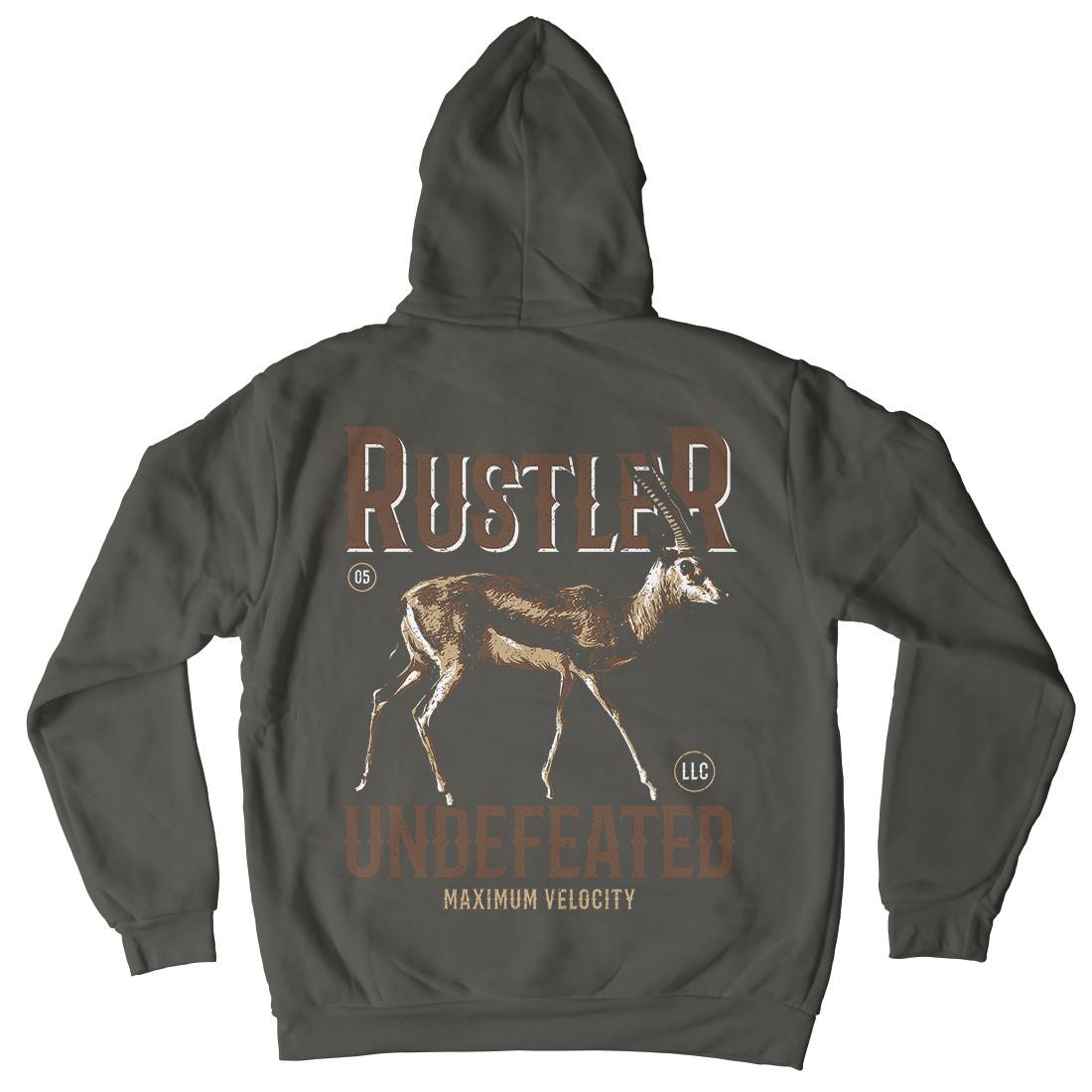 Gazelle Rustler Mens Hoodie With Pocket Animals B727