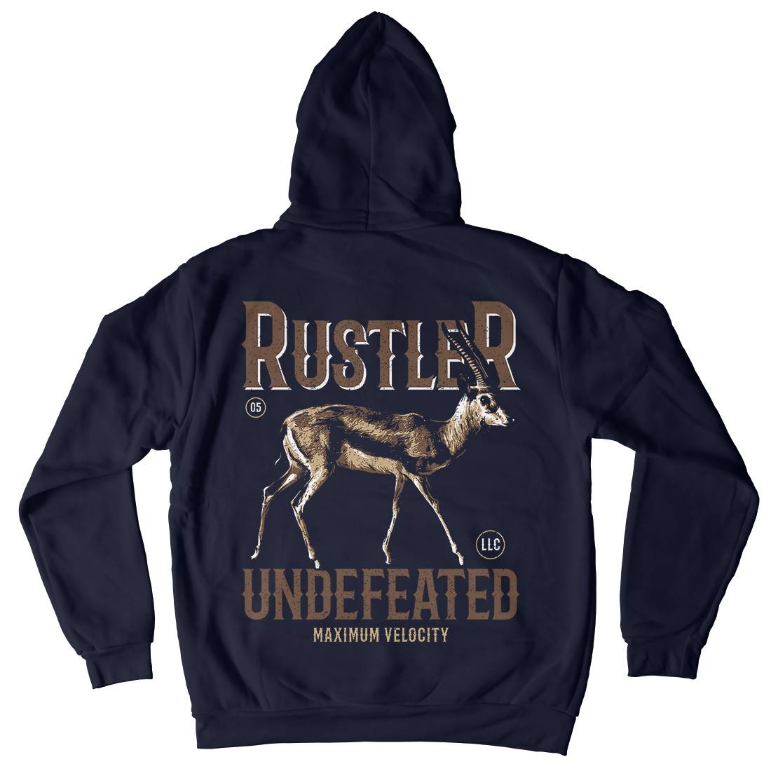 Gazelle Rustler Mens Hoodie With Pocket Animals B727