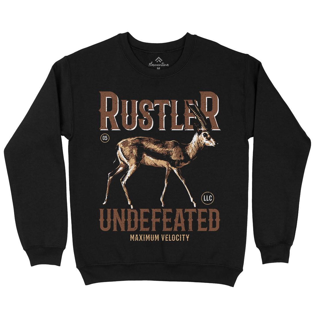 Gazelle Rustler Mens Crew Neck Sweatshirt Animals B727